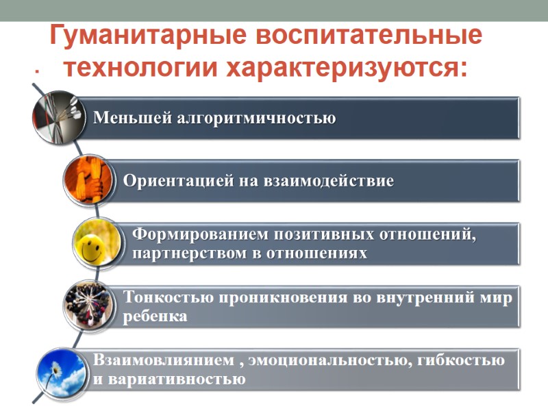 Гуманитарные воспитательные технологии характеризуются: .